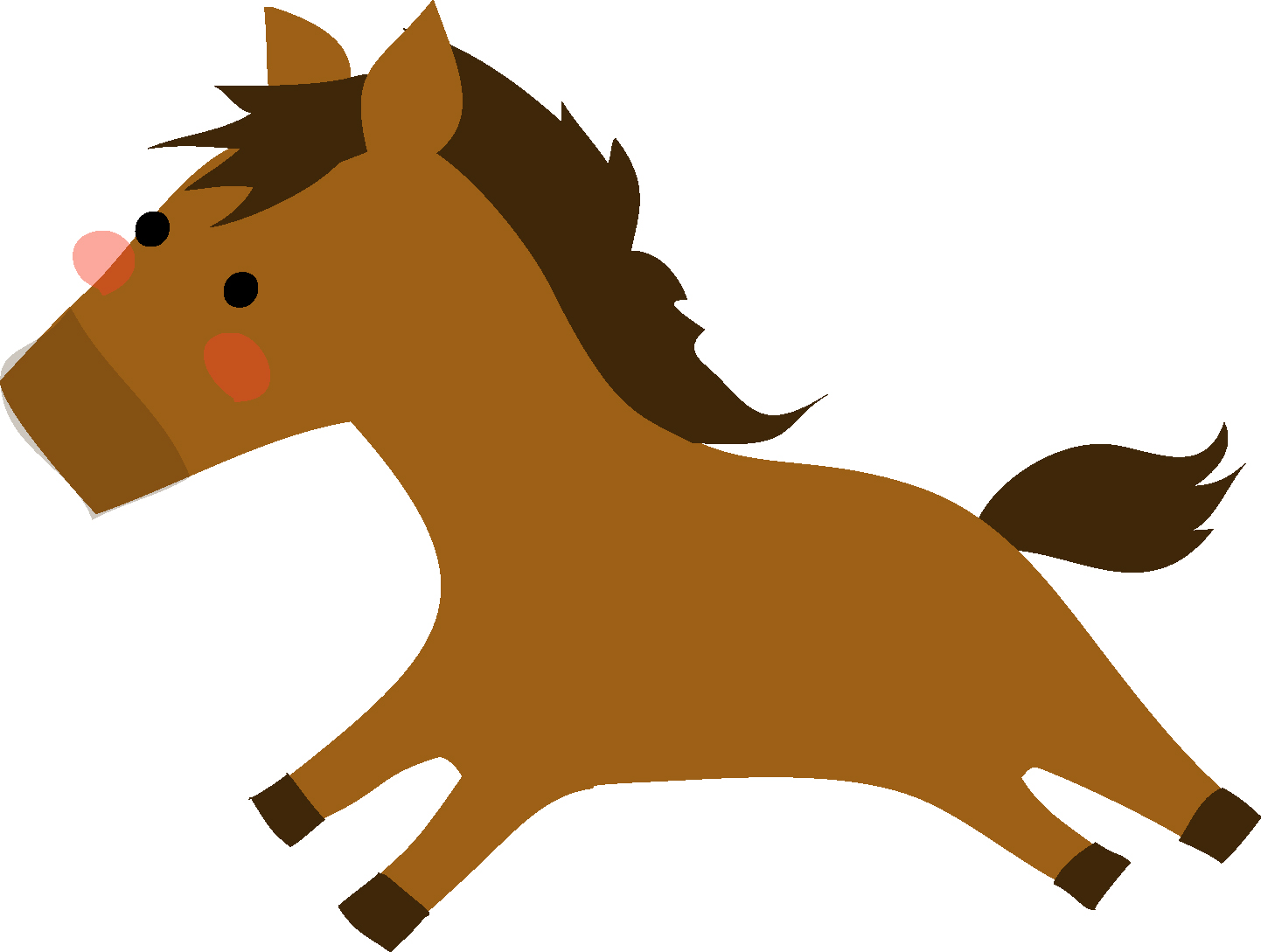 動物の印刷用イラスト素材「走る馬」ダウンロード