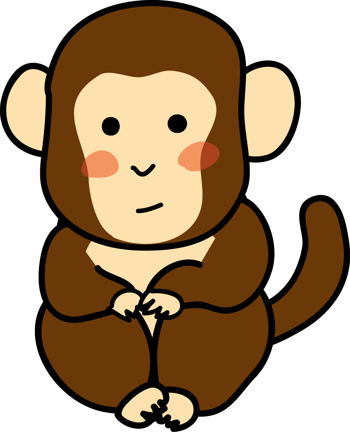 動物の印刷用イラスト素材「小猿」ダウンロード