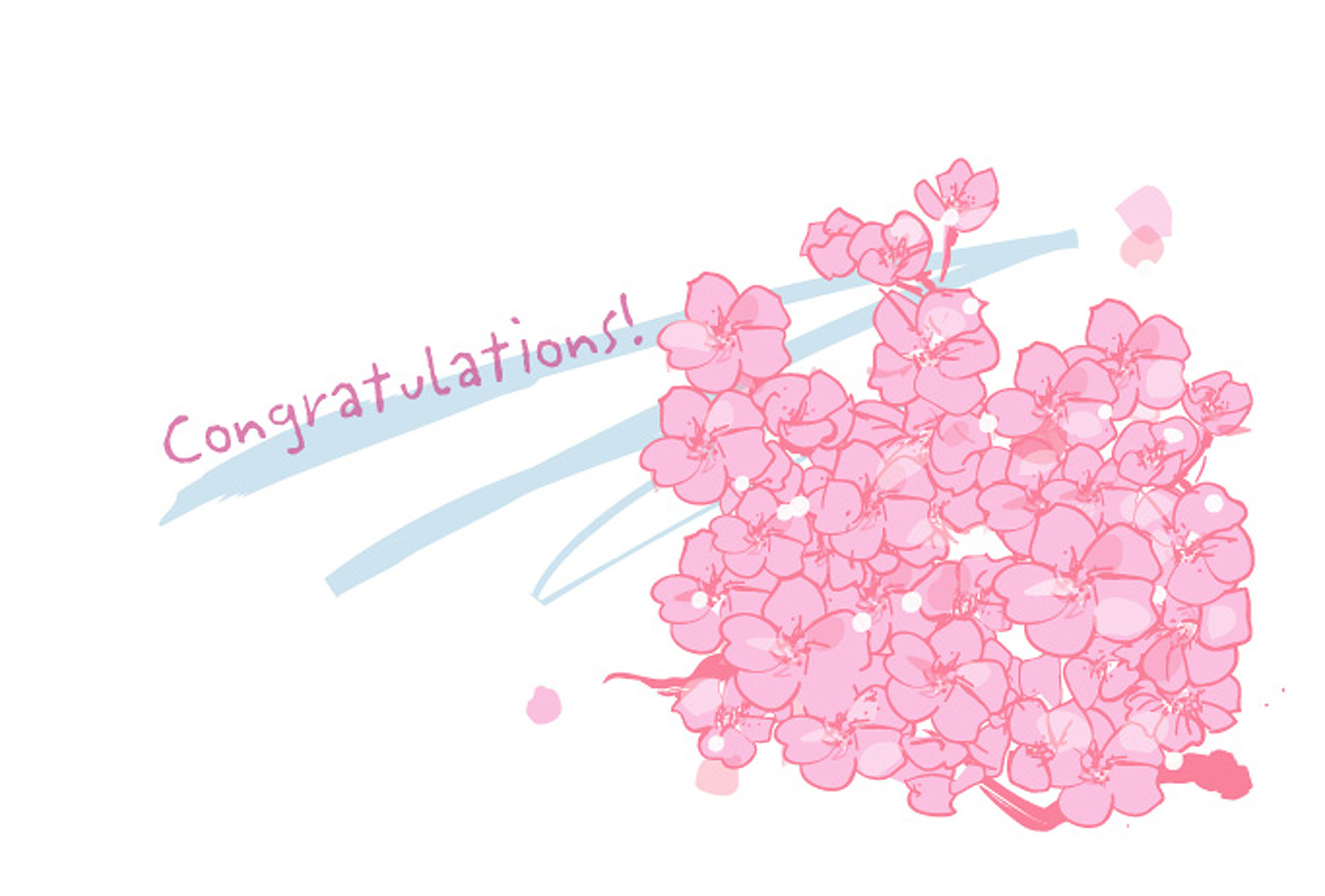 入学 卒業祝いはがき Congratulations 桜3 ダウンロード かわいい