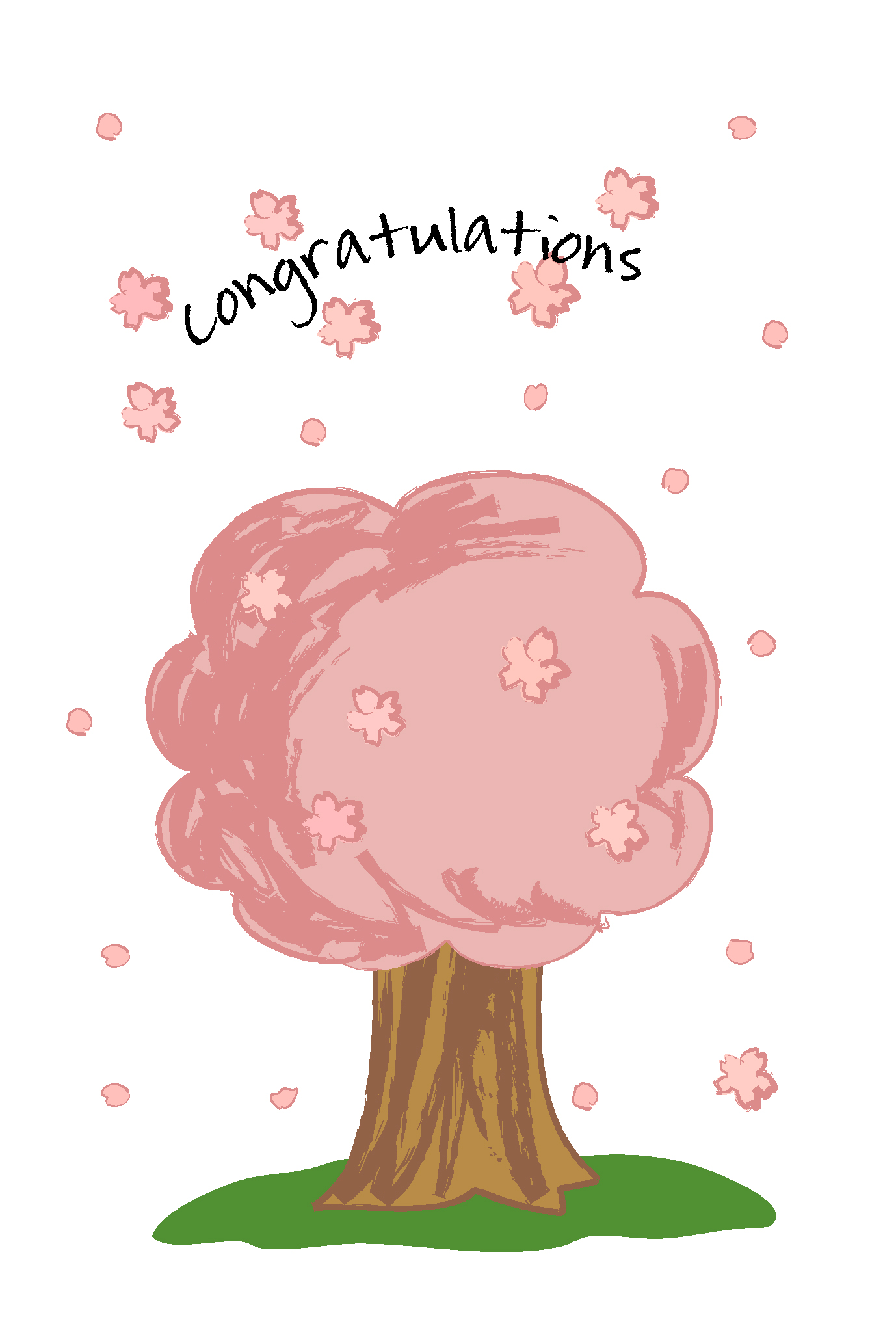 入学 卒業祝いはがき Congratulations 桜1 ダウンロード かわいい無料イラスト 印刷素材 Net
