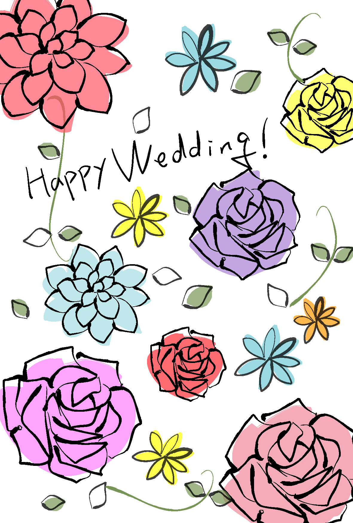 かわいい イラスト 手書き 結婚式 メッセージ 画用紙 デザイン Khabarplanet Com
