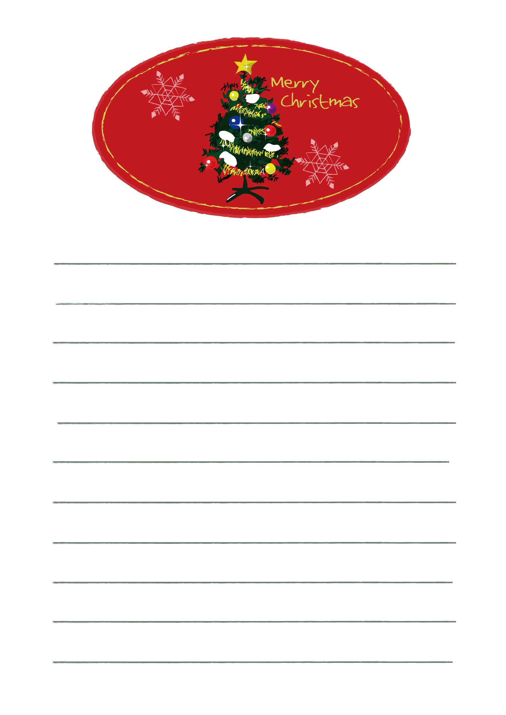 便箋テンプレート クリスマスツリーのラベル1 ダウンロード