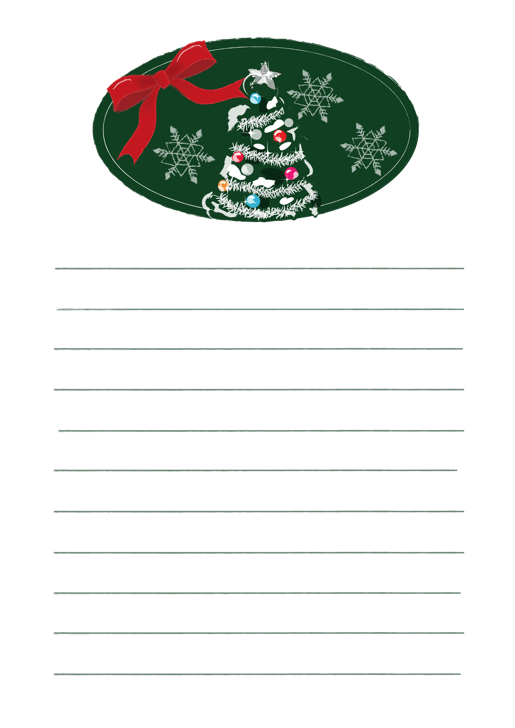 便箋テンプレート クリスマスツリーのラベル2 ダウンロード