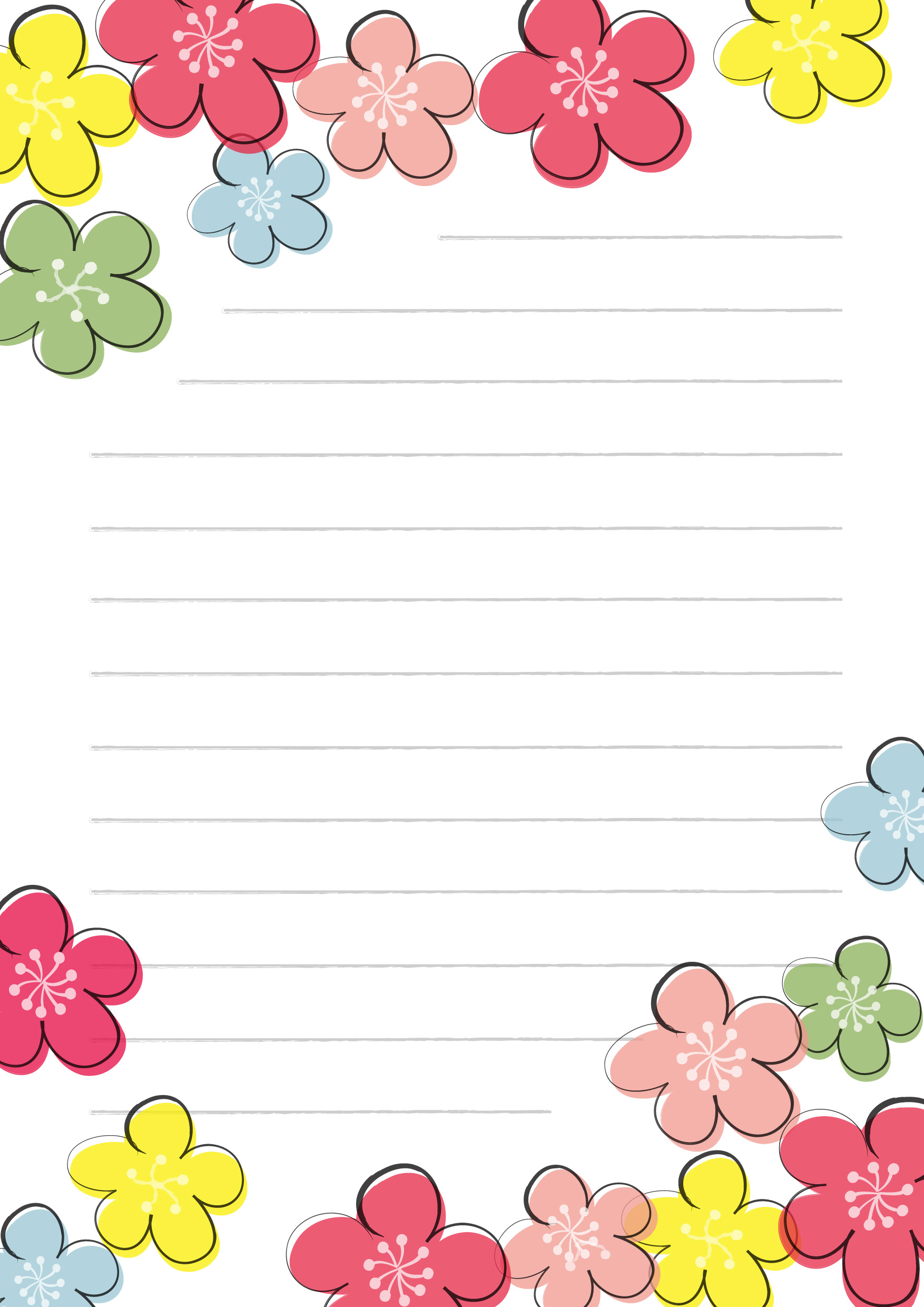 一番欲しい 便箋 テンプレート 無料 花 デザイン文具