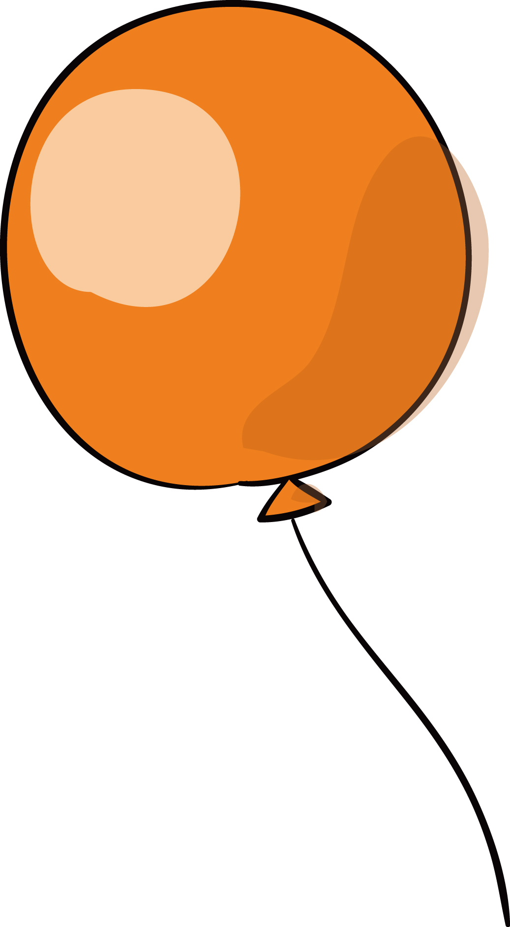 無料イラスト素材 オレンジの風船 ダウンロード