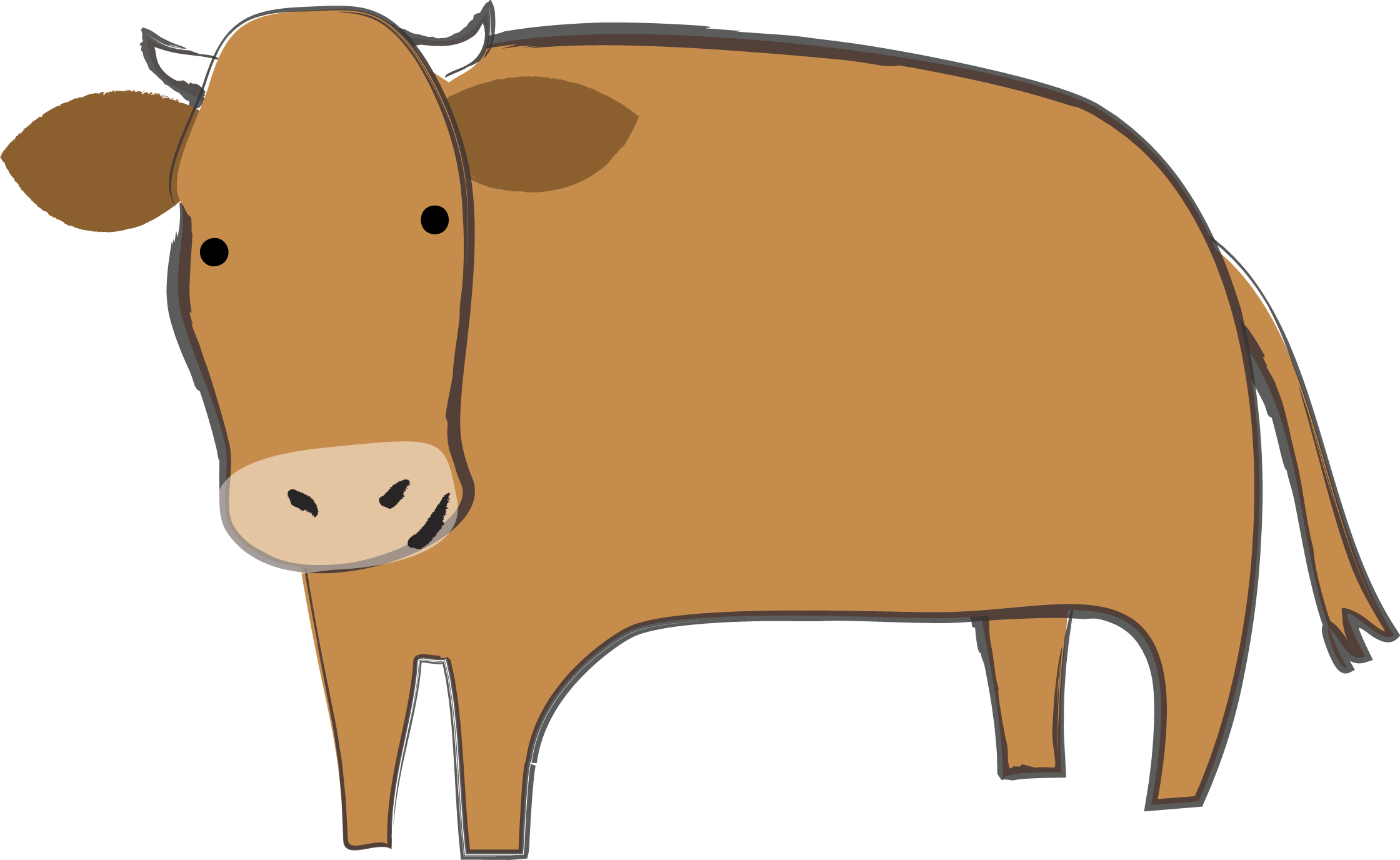 茶色の牛さん ダウンロード かわいい無料イラスト 印刷素材 Net