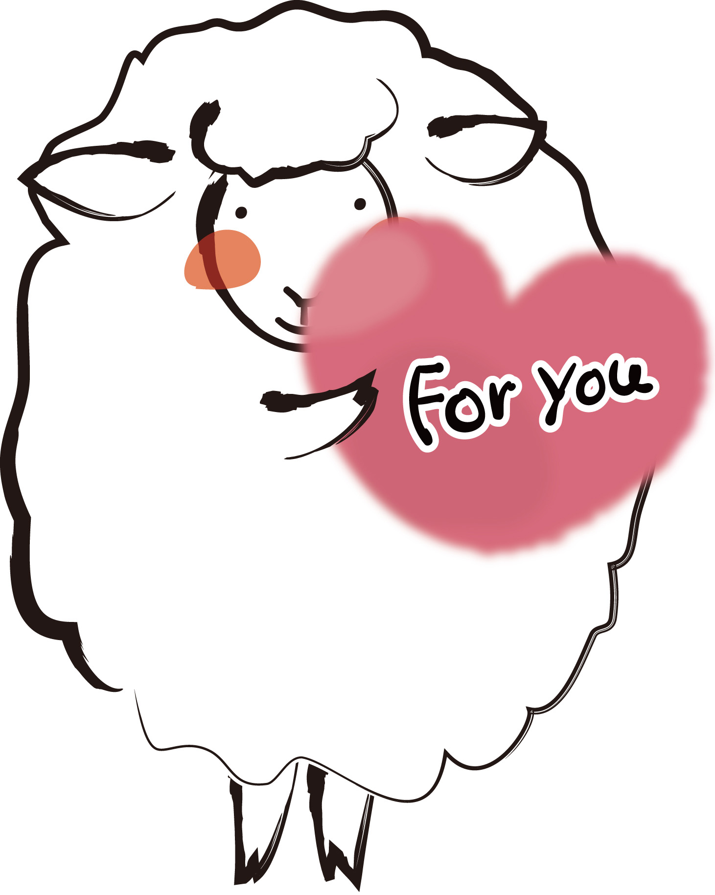 バレンタイン ハートを贈る羊 ダウンロード かわいい無料イラスト 印刷素材 Net