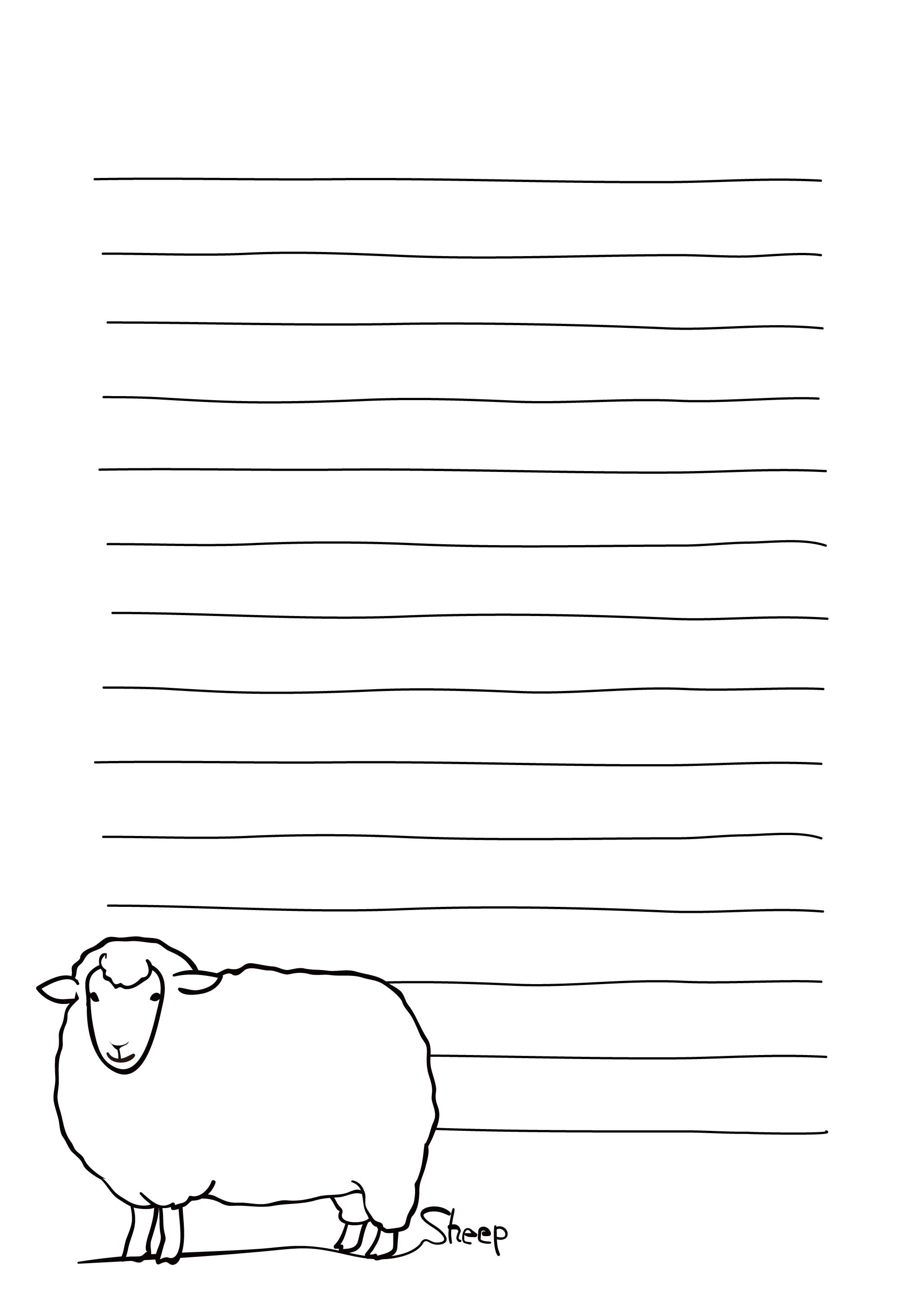 便箋テンプレート シュールな羊 ダウンロード かわいい無料イラスト 印刷素材 Net