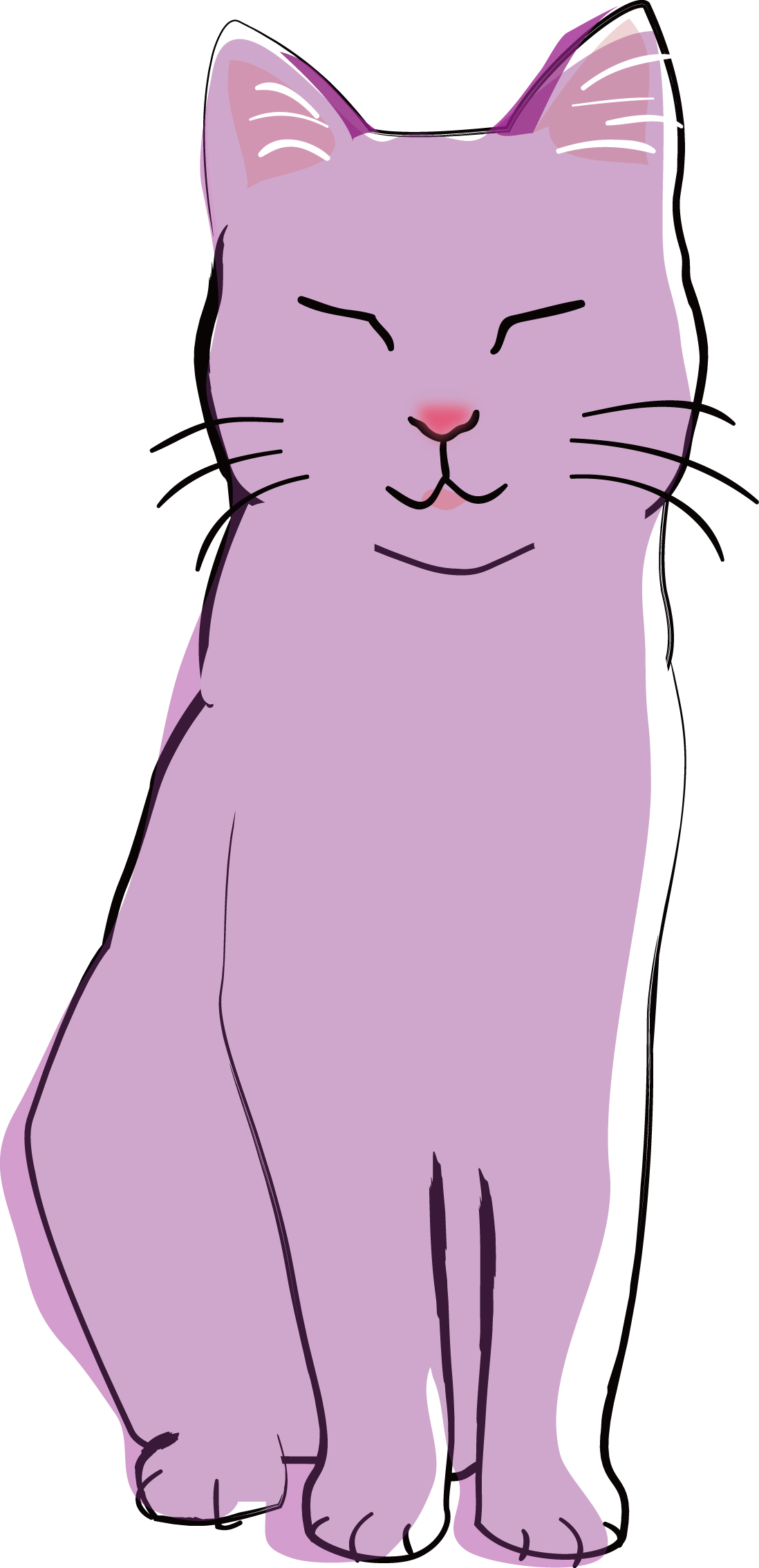 紫色の猫 ダウンロード かわいい無料イラスト 印刷素材 Net