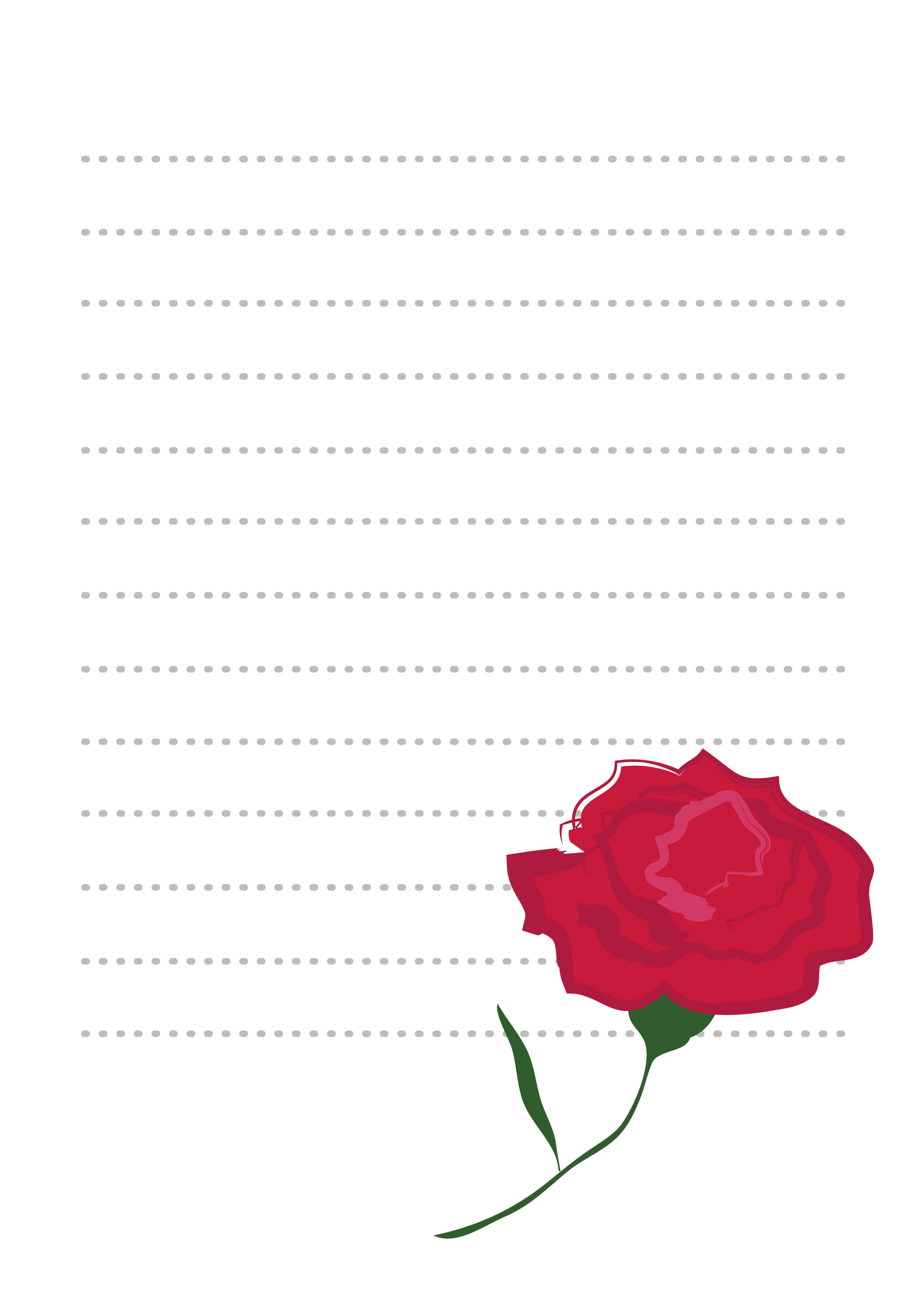 便箋テンプレート 赤いバラ ダウンロード かわいい無料イラスト 印刷素材 Net