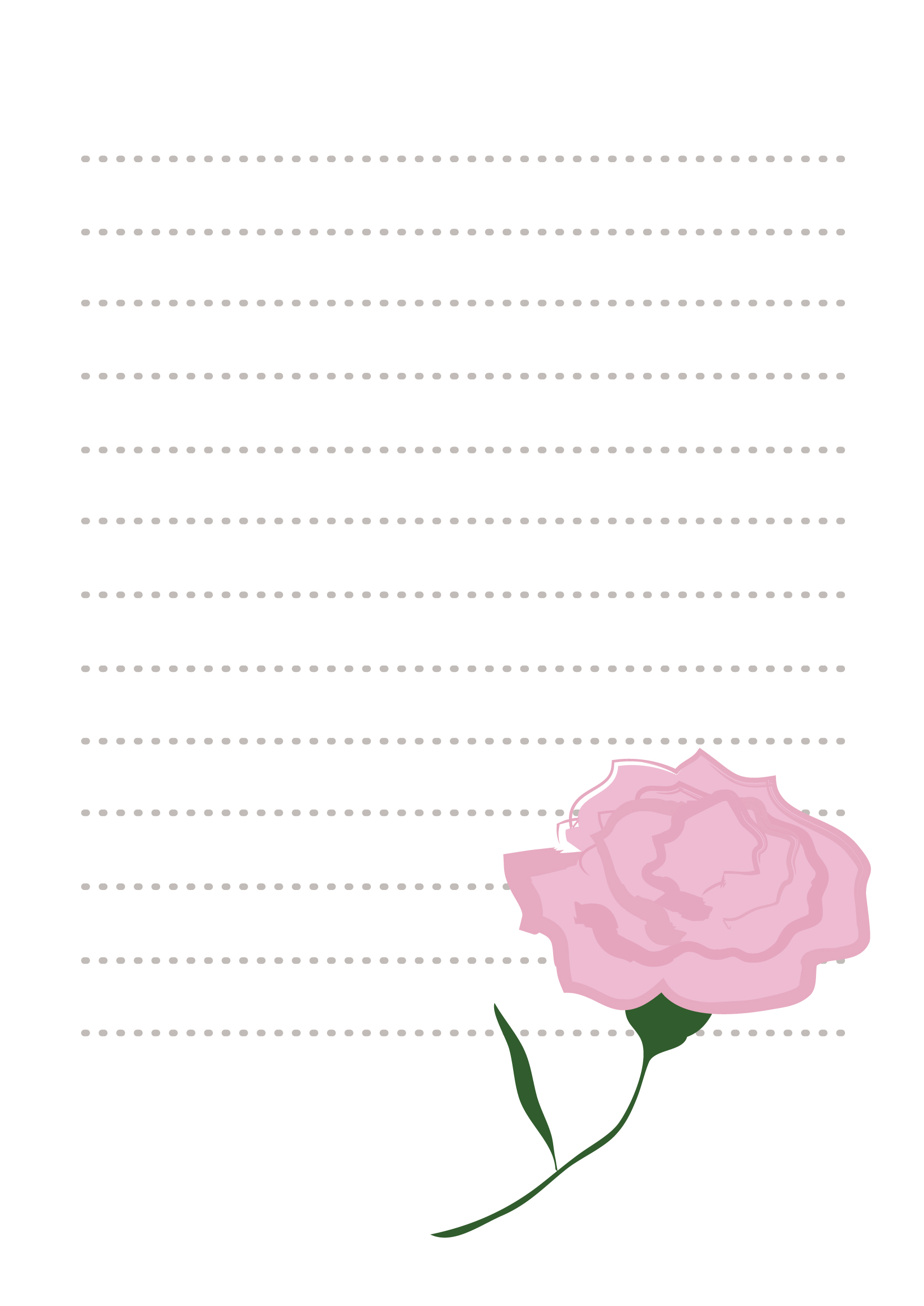 便箋テンプレート ピンクのバラ ダウンロード かわいい無料イラスト