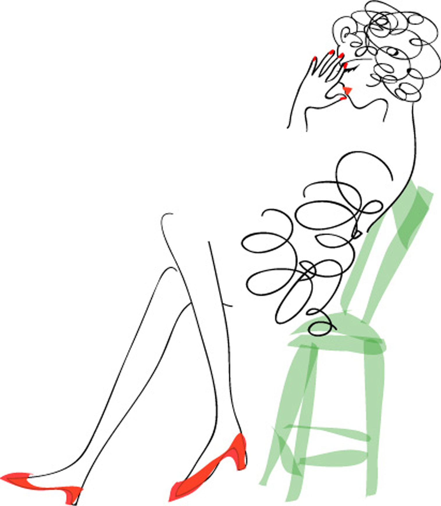 「椅子に座る女性」ダウンロード｜かわいい無料イラスト