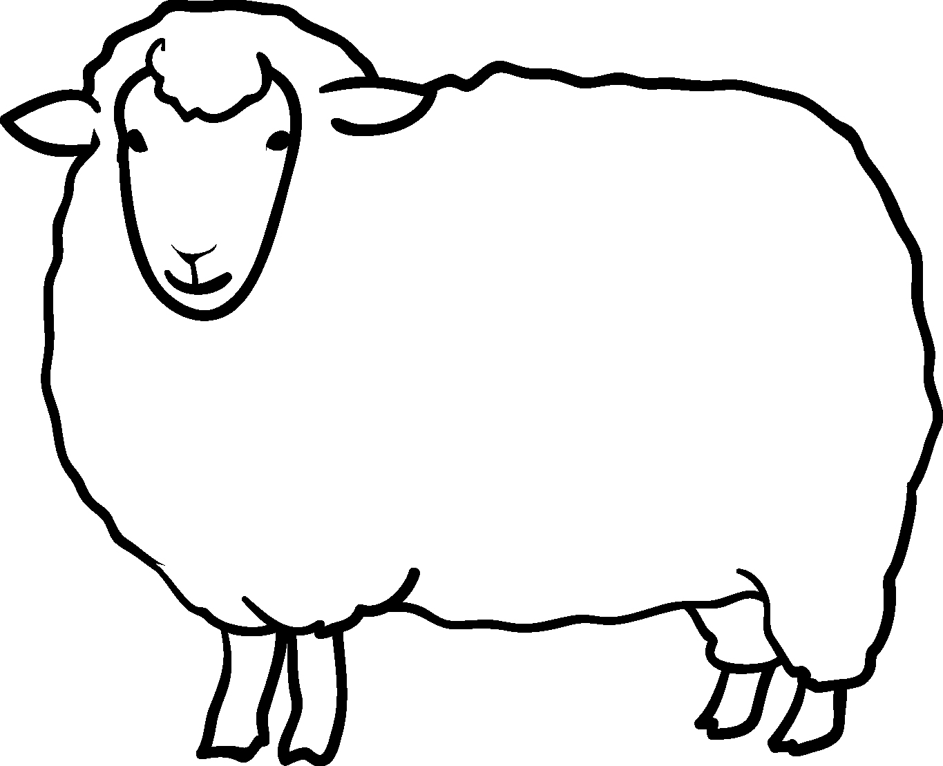動物の印刷用イラスト素材 シュールな羊 ダウンロード