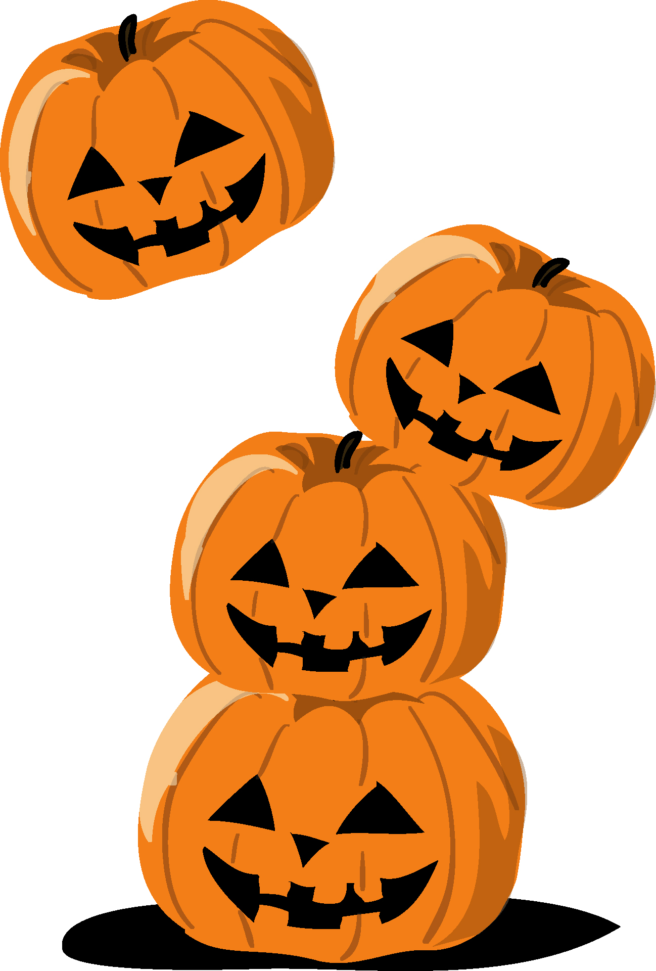 秋の印刷用イラスト素材 ハロウィン かぼちゃだるま落とし ダウンロード